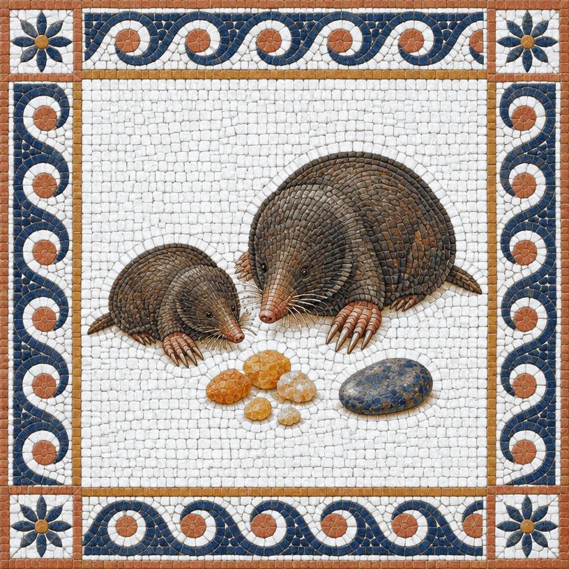 Mosaic of The Mole and His Mother
