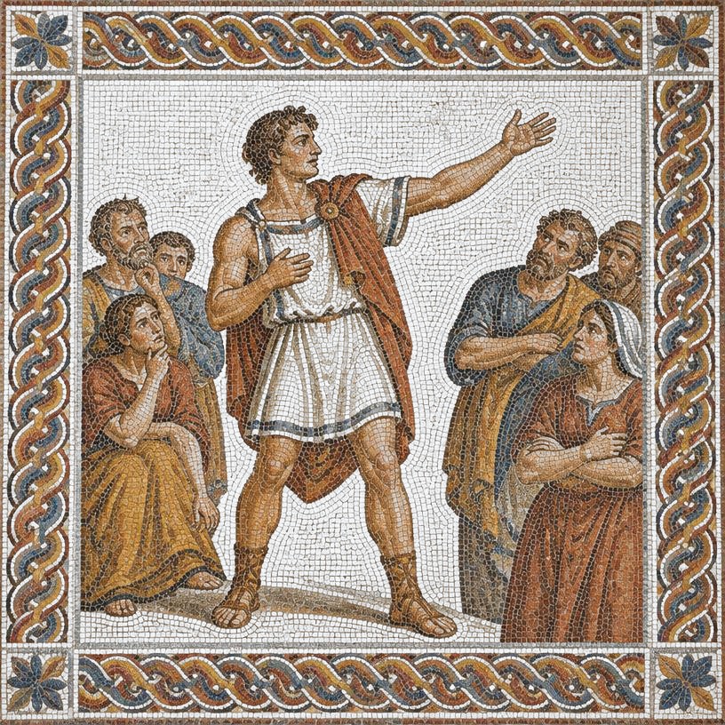Mosaic of The Boasting Traveler