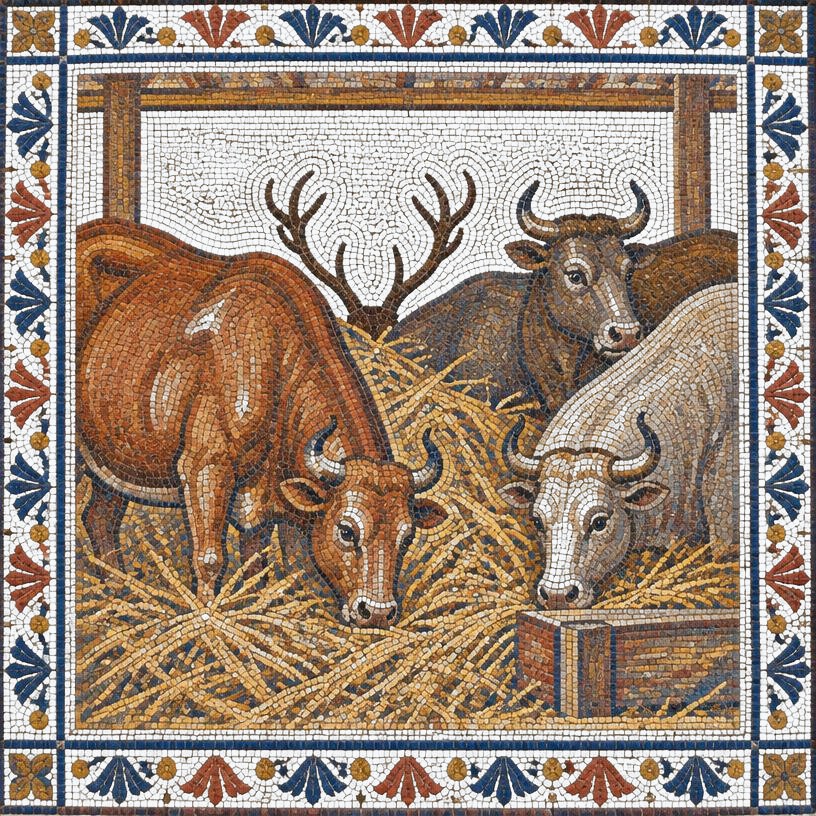 Mosaic of The Stag in the Ox-Stall