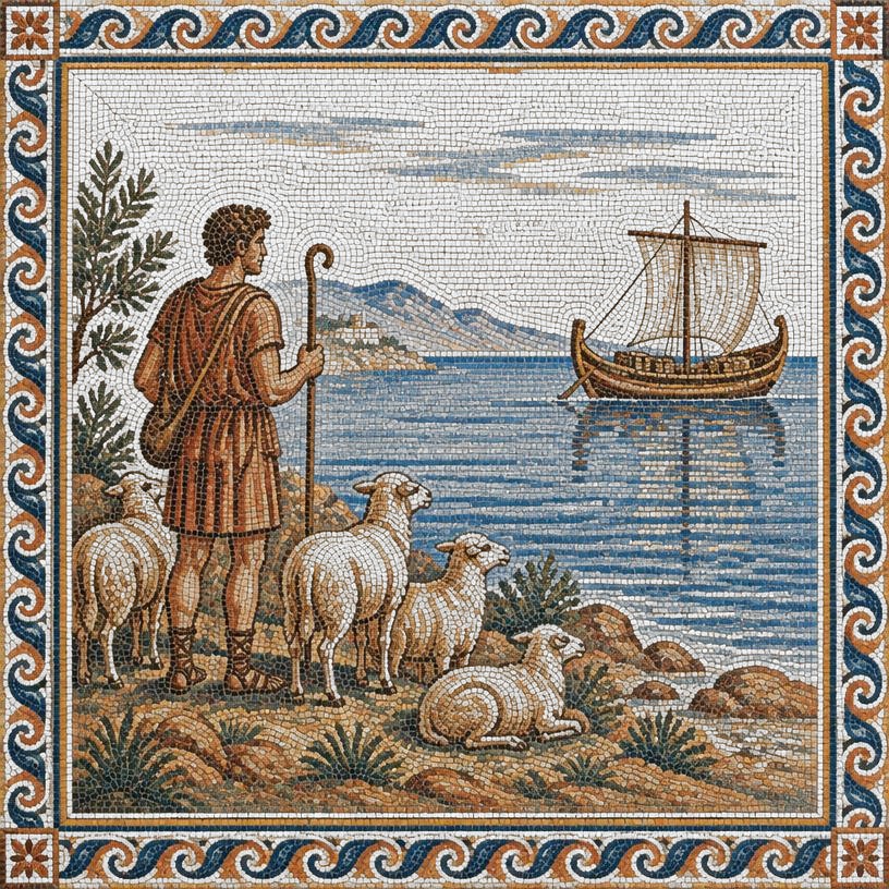 Mosaic of The Shepherd and the Sea