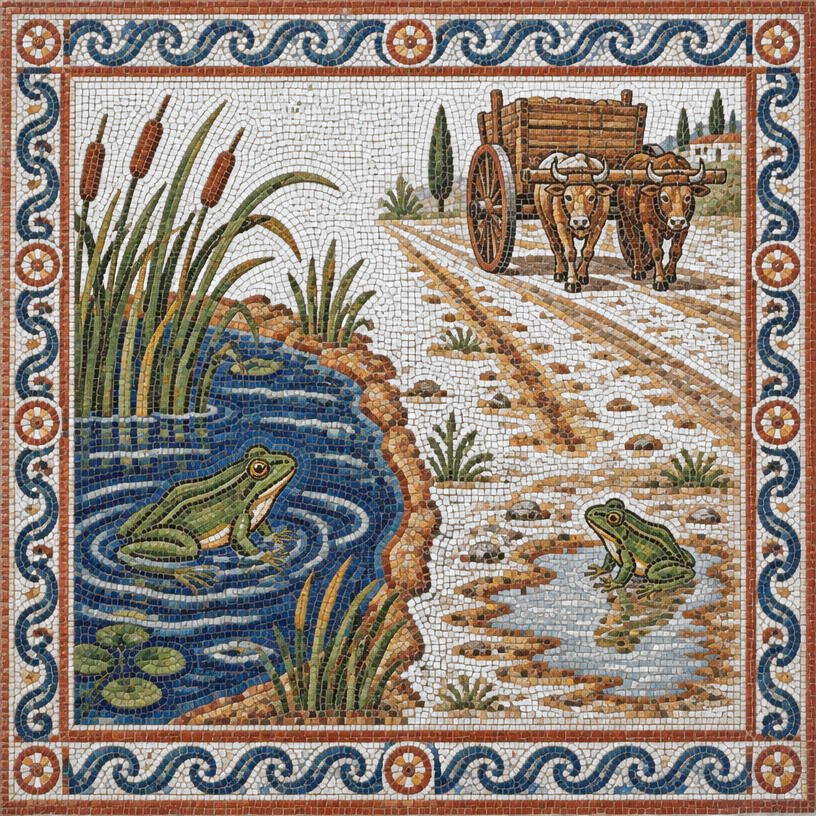 Mosaic of The Two Frogs