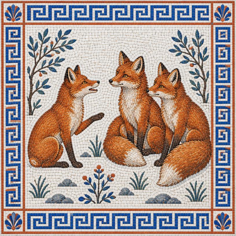 Mosaic of The Fox Who Had Lost His Tail