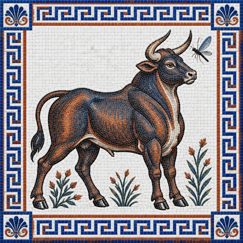 Mosaic of The Gnat and the Bull
