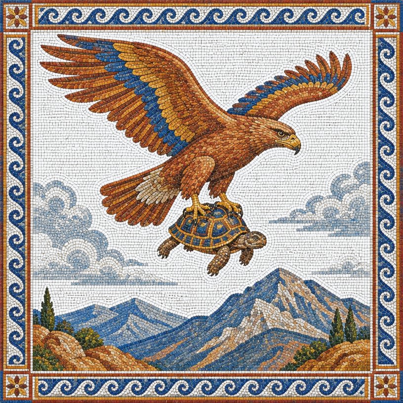 Mosaic of The Tortoise and the Eagle