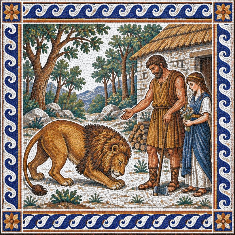 Mosaic of The Lion in Love