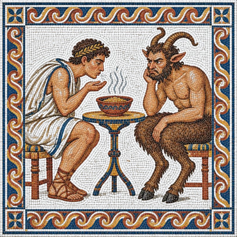 Mosaic of The Man and the Satyr