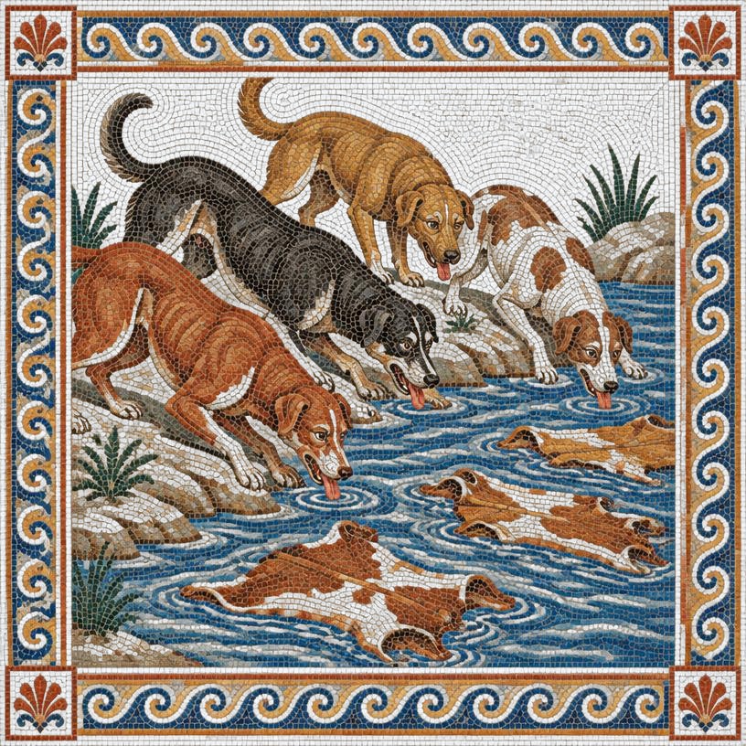 Mosaic of The Dogs and the Hides