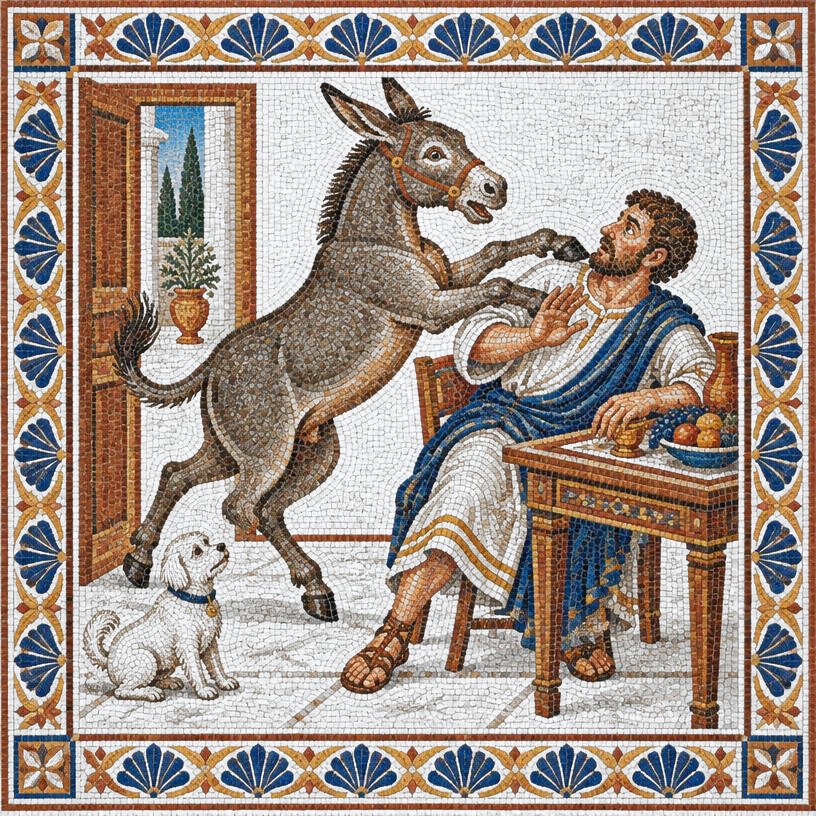 Mosaic of The Ass and the Lapdog
