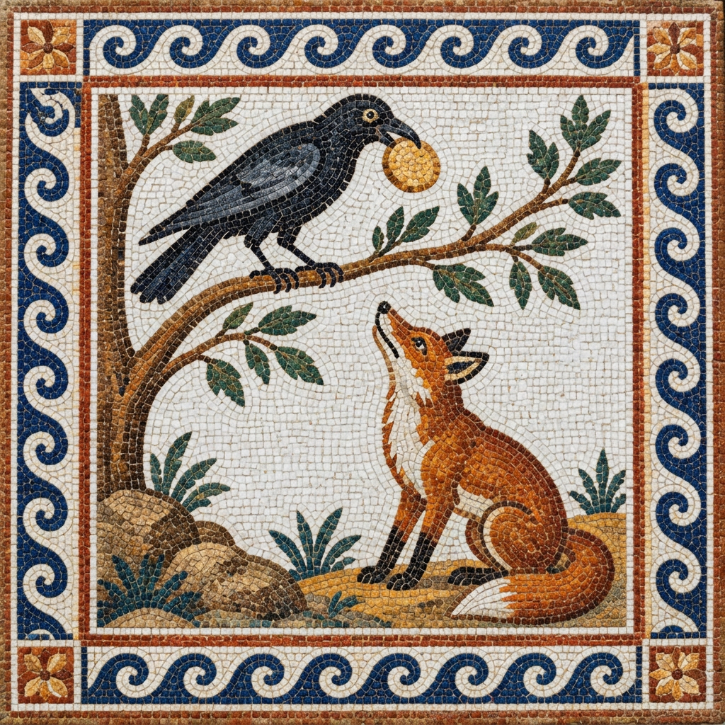 Mosaic of The Fox and the Crow