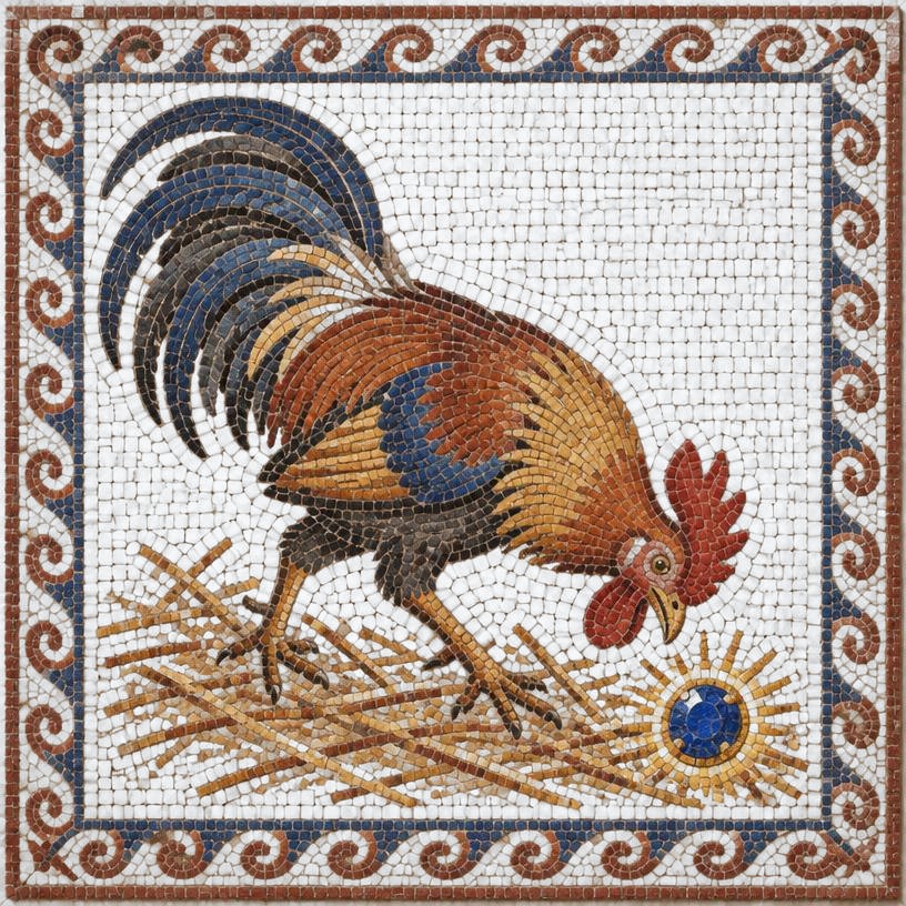 Mosaic of The Cock and the Jewel