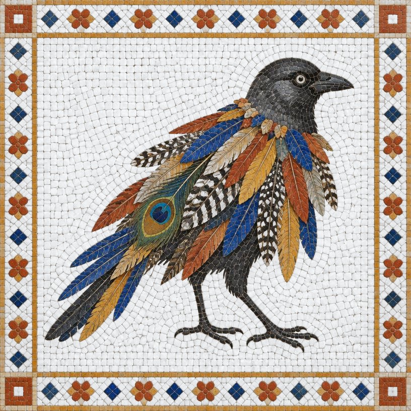 Mosaic of The Vain Jackdaw