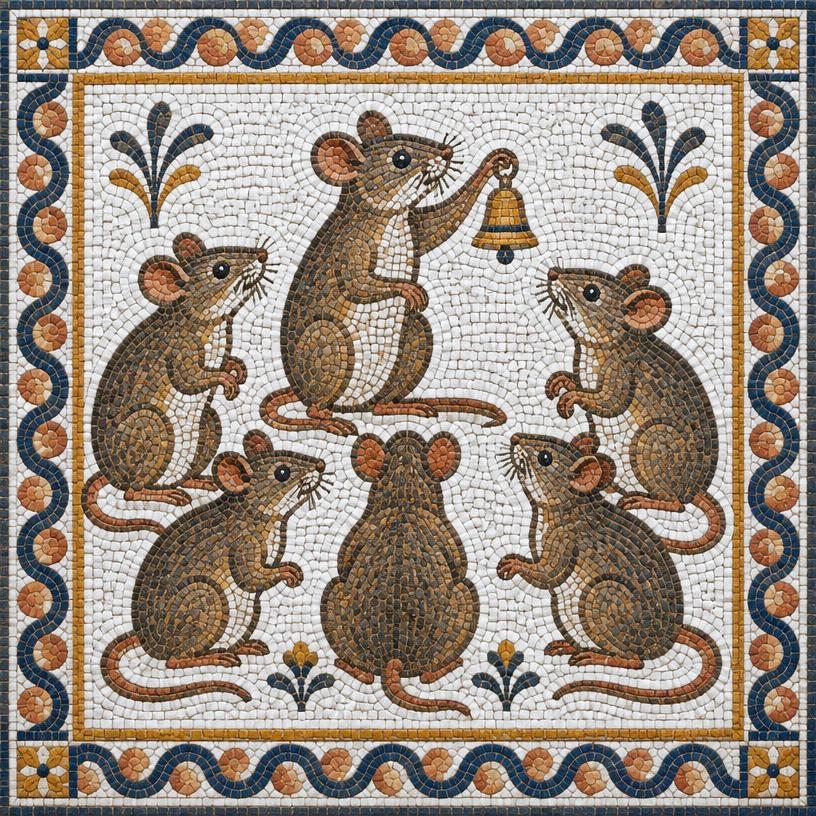 Mosaic of The Mice in Council