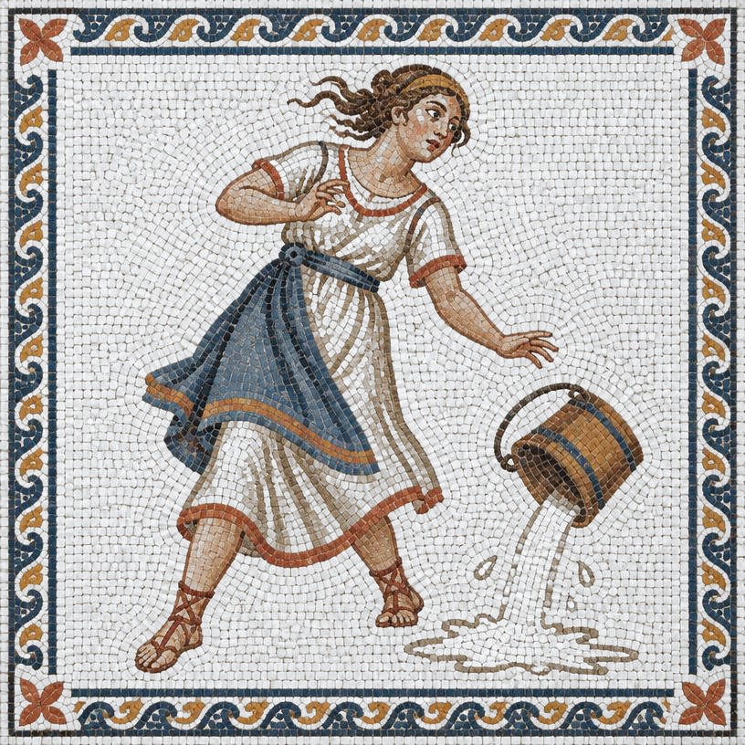 Mosaic of The Milk-Woman and Her Pail