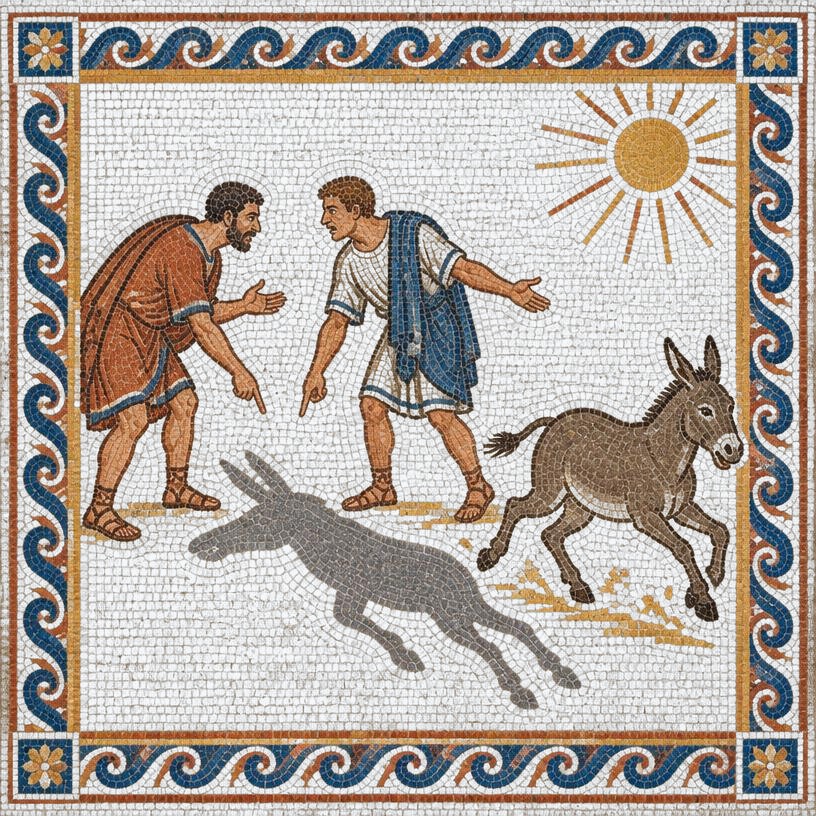 Mosaic of The Ass and His Shadow