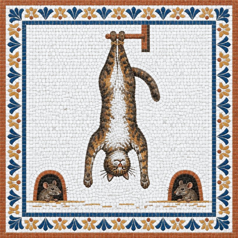 Mosaic of The Cat and the Mice