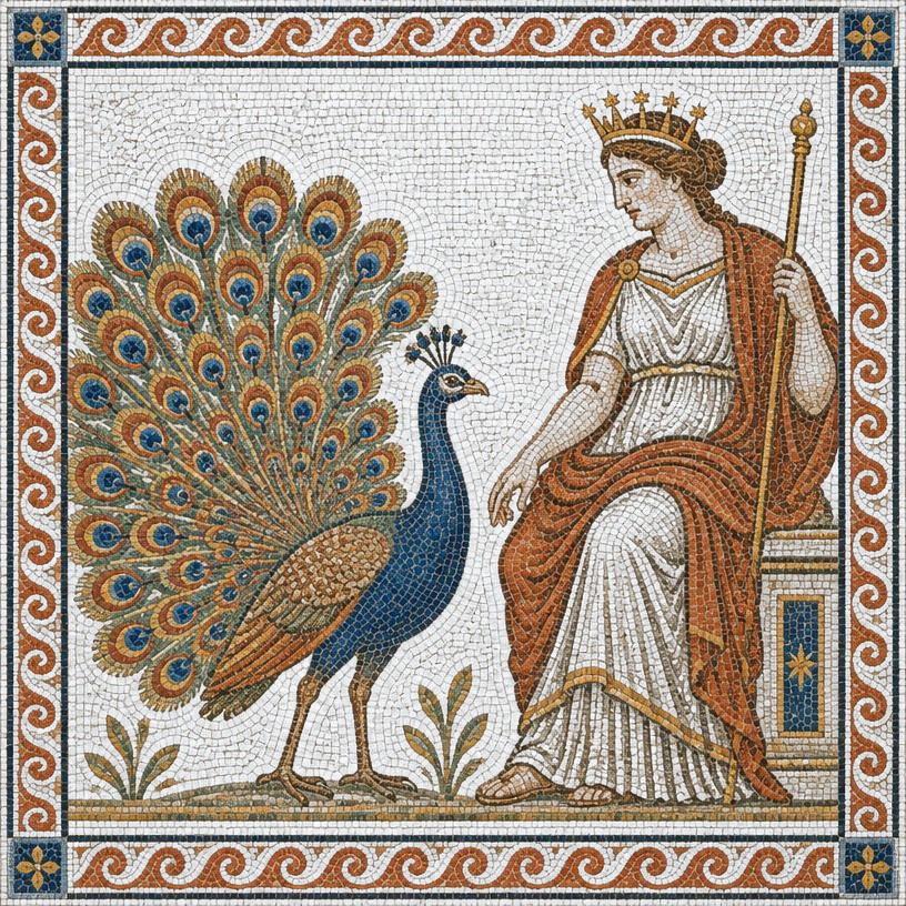Mosaic of The Peacock and Juno