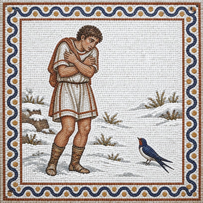 Mosaic of The Spendthrift and the Swallow
