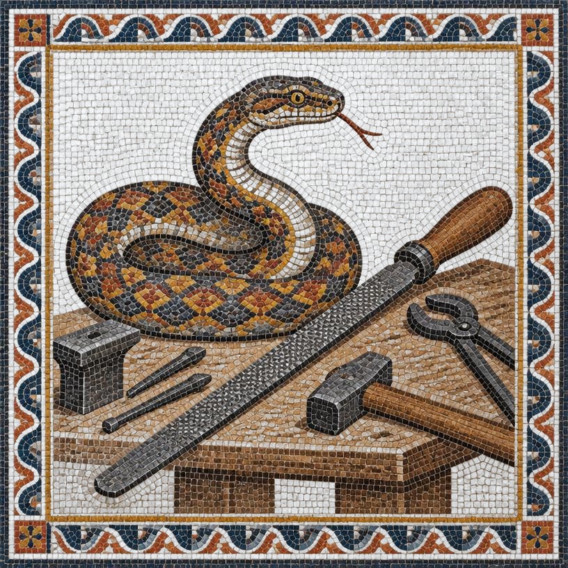 Mosaic of The Viper and the File