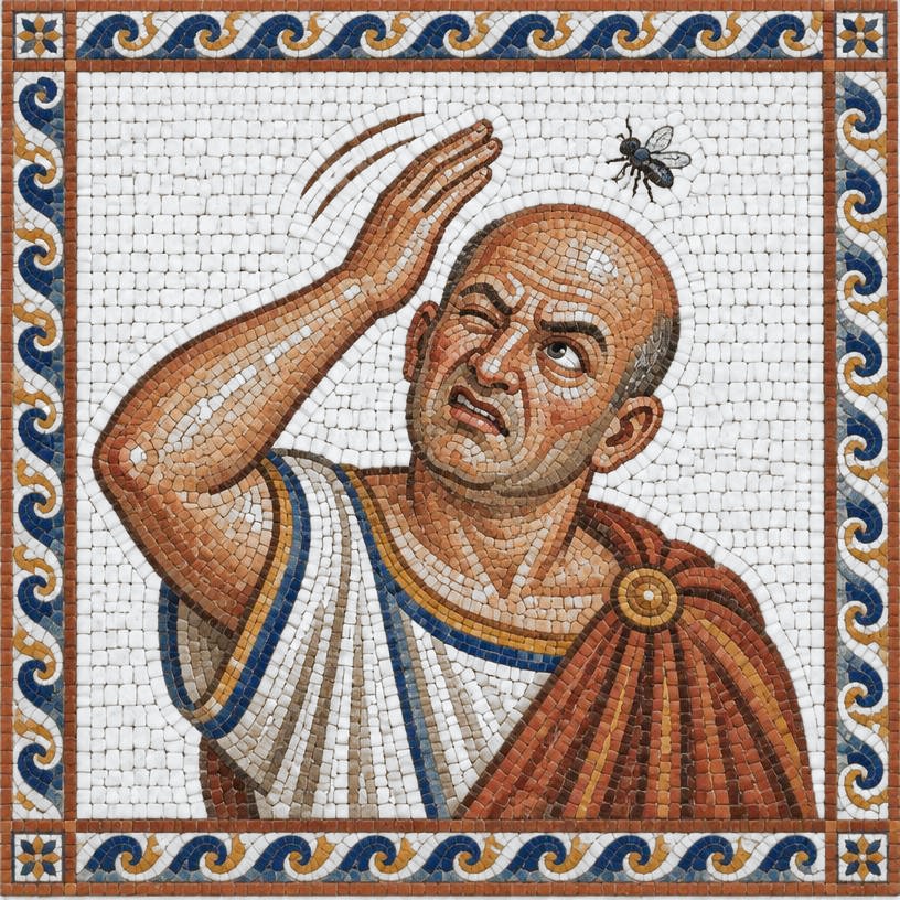 Mosaic of The Bald Man and the Fly