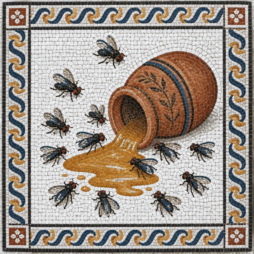 Mosaic of The Flies and the Honey-Pot
