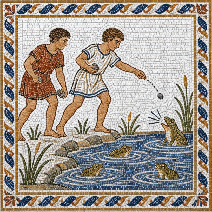 Mosaic of The Boys and the Frogs